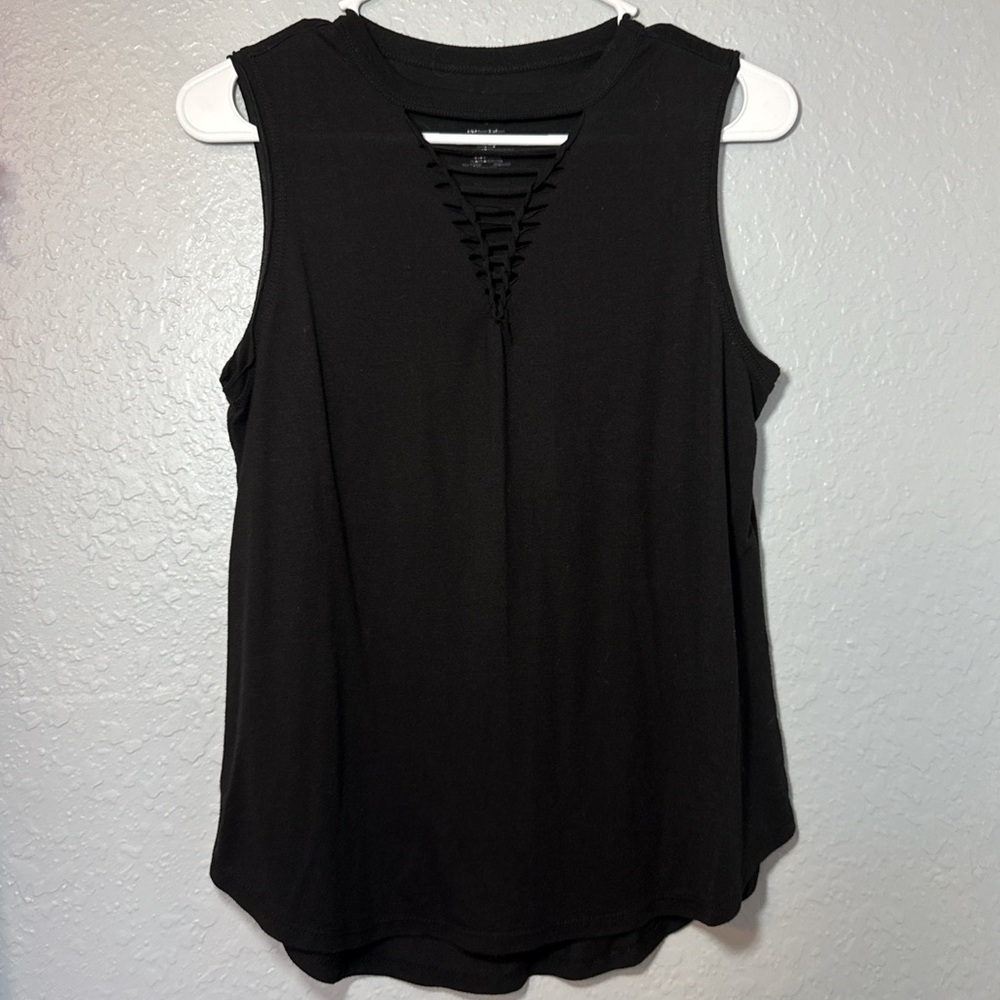SO Sleeveless Black Tank with Unique Cutout
